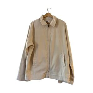 Coofandy Men's Lightweight Bomber Jacket Size M Khaki Zip Up Collared Pocket